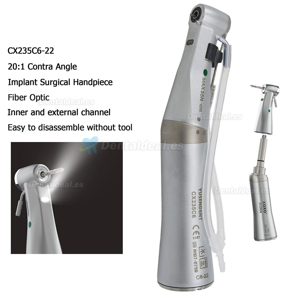 YUSENDENT COXO C-Sailor Pro Sistema de Implante Dental Motor Quirúrgico sin Escobillas & 2Pcs 20:1 LED Contra-ángulo